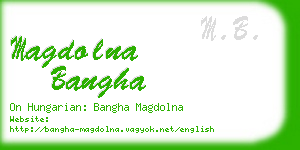 magdolna bangha business card